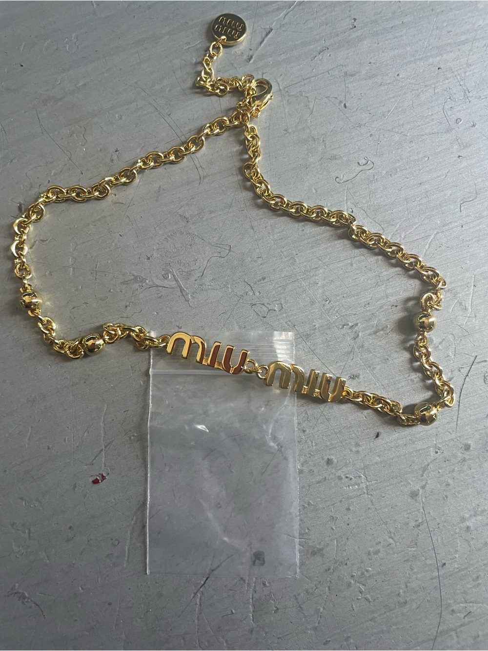 14k  Gold-Tone Logo Link Necklace - Polished Gold Finish adjustable choker